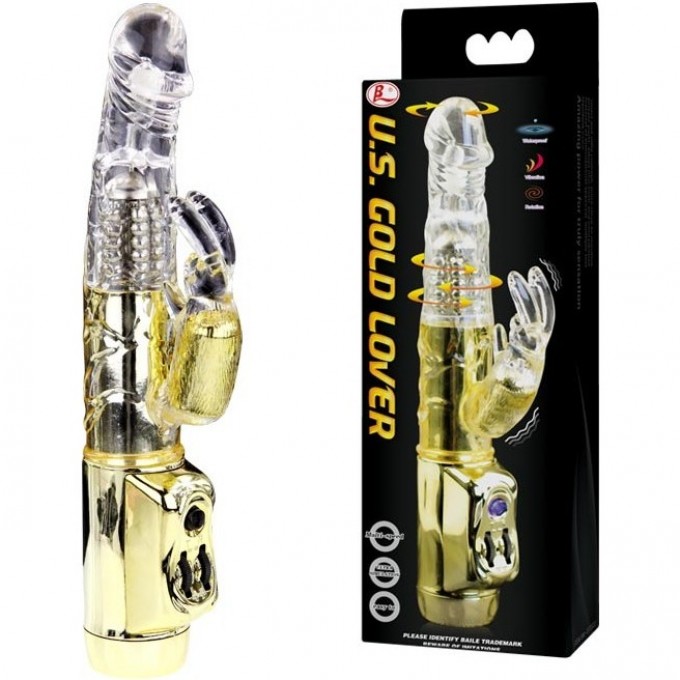 BAILE GOLD LOVER вибромассажер - ротатор с клиторальным стимулятором BW-037203J